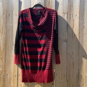 Take 50% OFF- Women’s Striped Red and Black Sweater, Size-XL